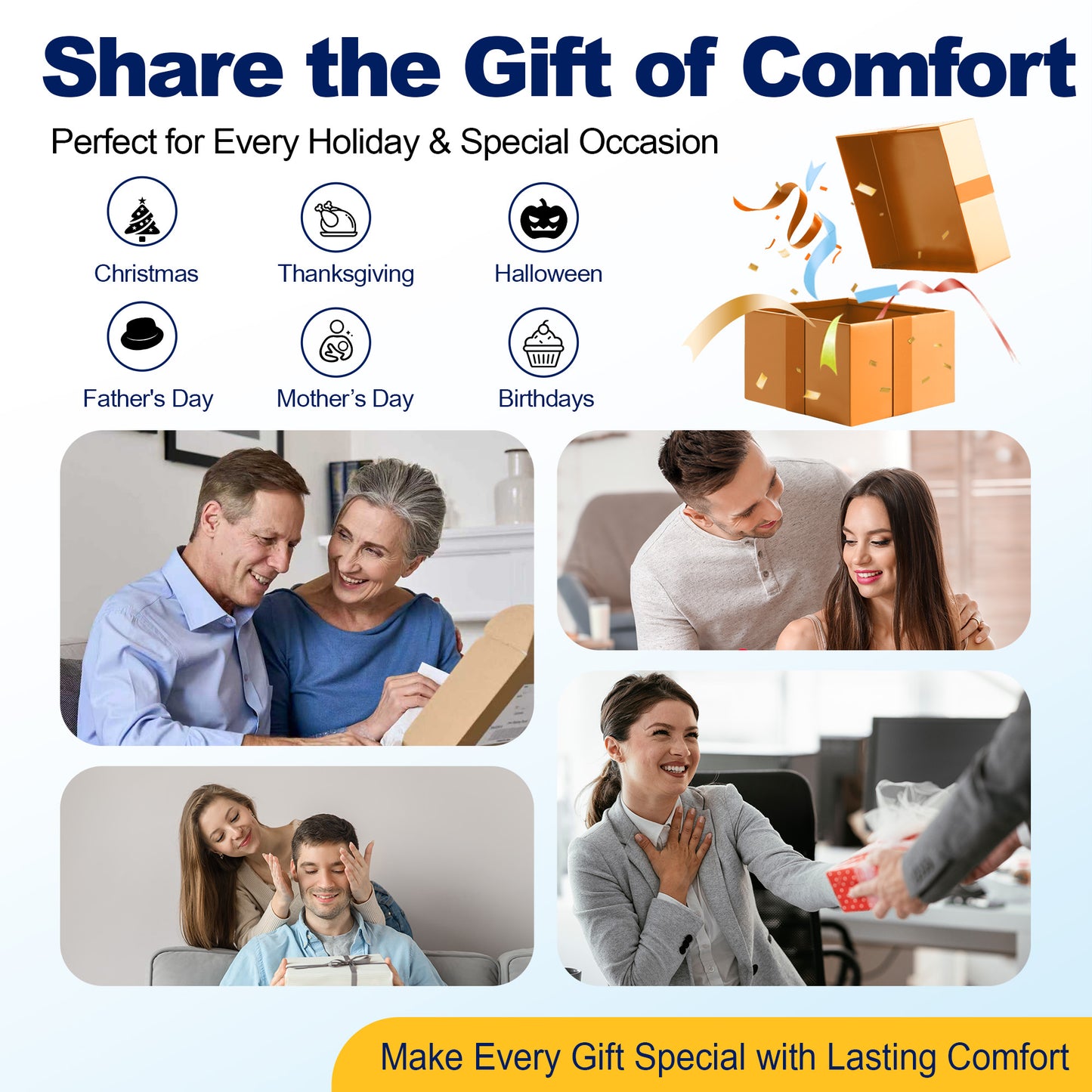 kingphenix Car Seat Cushion – Memory Foam Pad for Driving Comfort – Boosts Height and Relieves Coccyx & Lower Back Pain – Car, Truck, Office Chair (Leather & 4D Mesh Black)