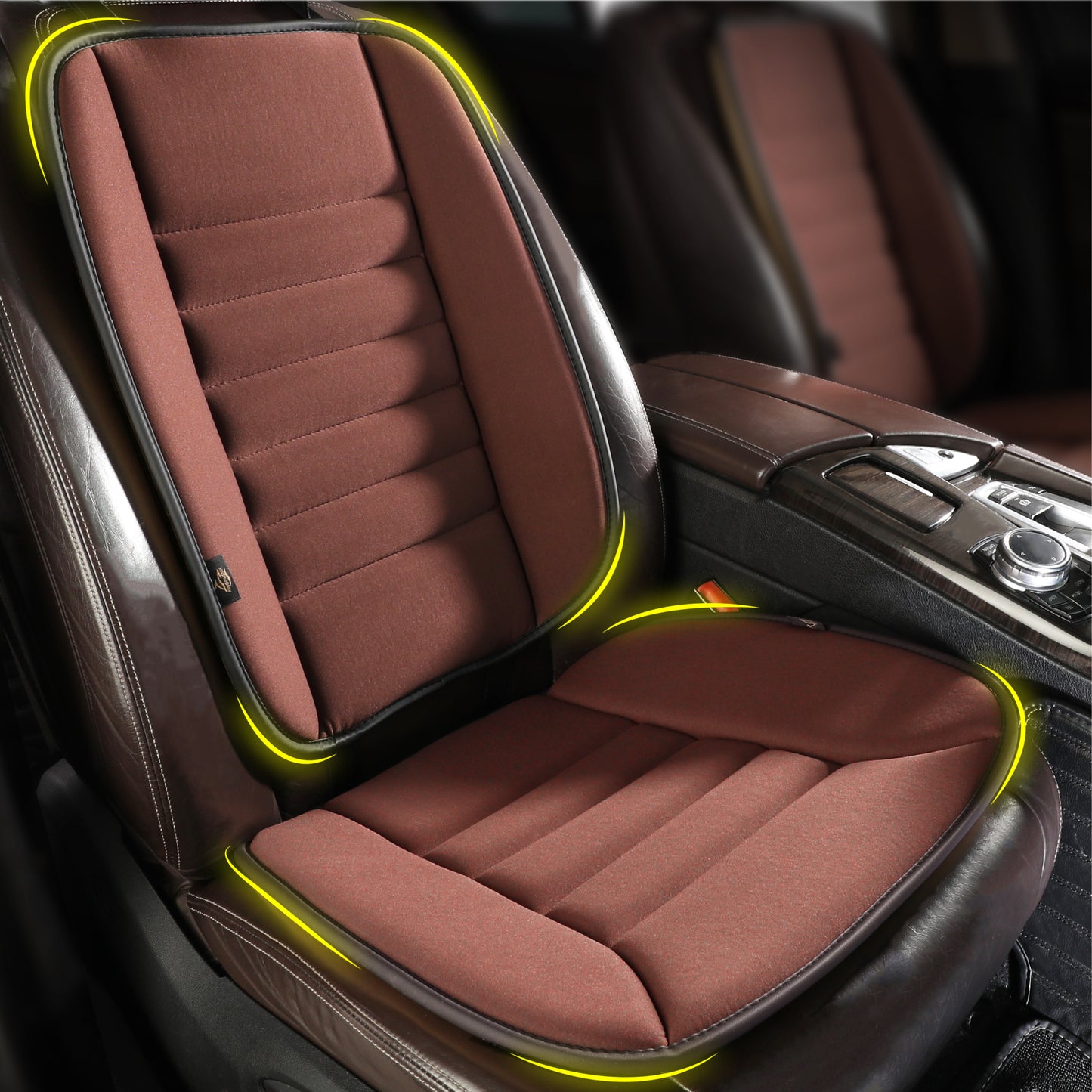 kingphenix Car Seat Cushion with Back Support Pillow: Enhanced Comfort Memory Foam Design for Pain Relief, Ideal for Drivers and Office Use - Ergonomic Lumbar Comfort for Long Sitting - Black