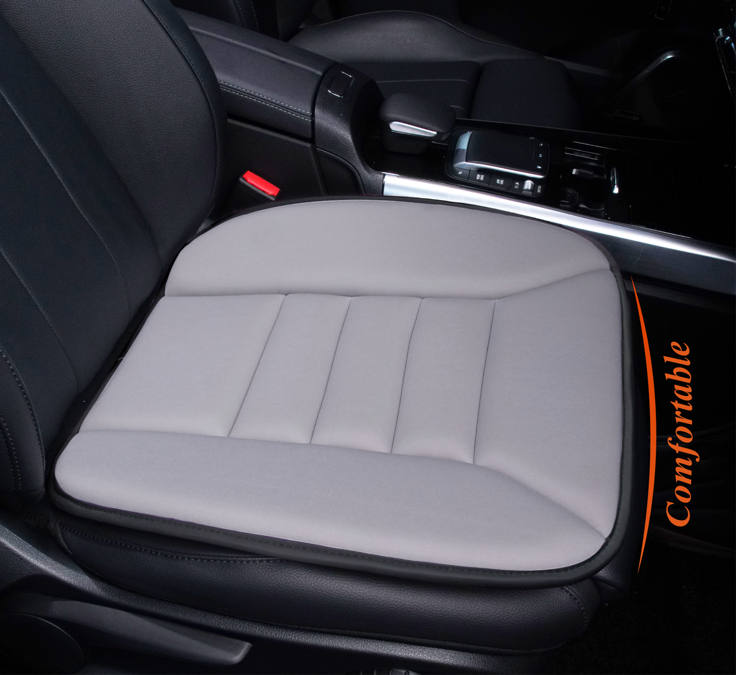 kingphenix Car Seat Cushion with 1.2inch Comfort Memory Foam, Seat Cushion for Car and Office Chair (Black)