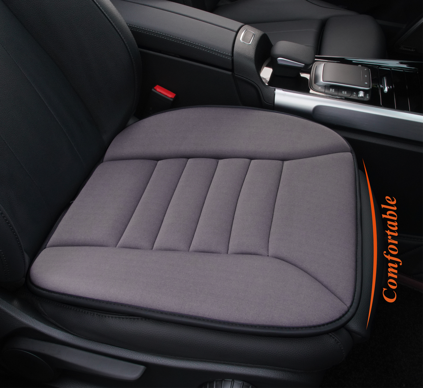 kingphenix Car Seat Cushion with 1.2inch Comfort Memory Foam, Seat Cushion for Car and Office Chair (Black)