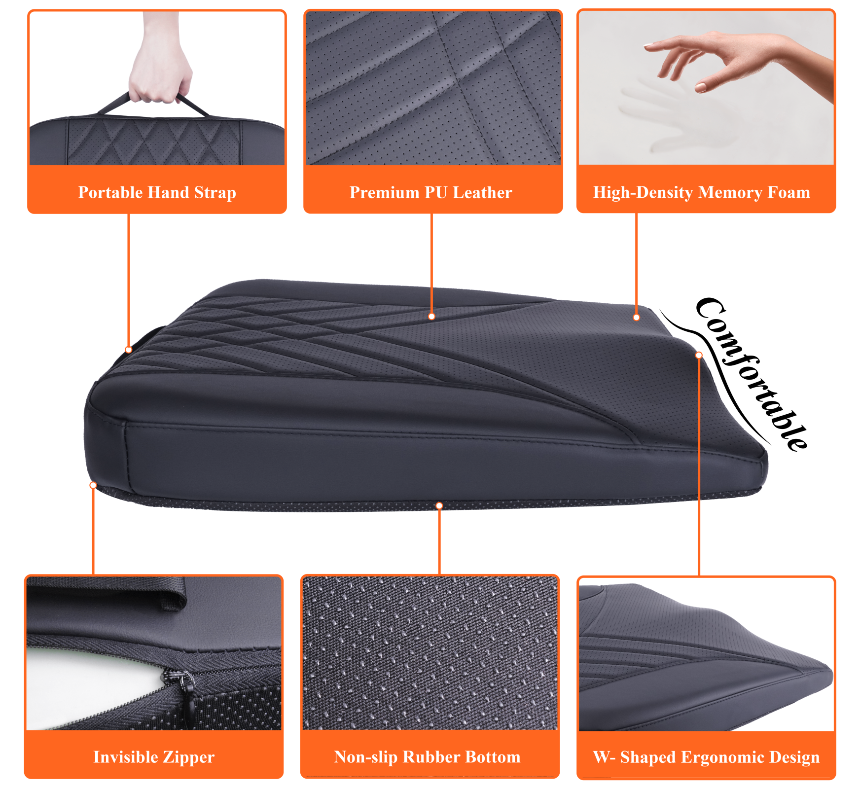kingphenix Premium Car Seat Cushion, Memory Foam Driver Seat Cushion t