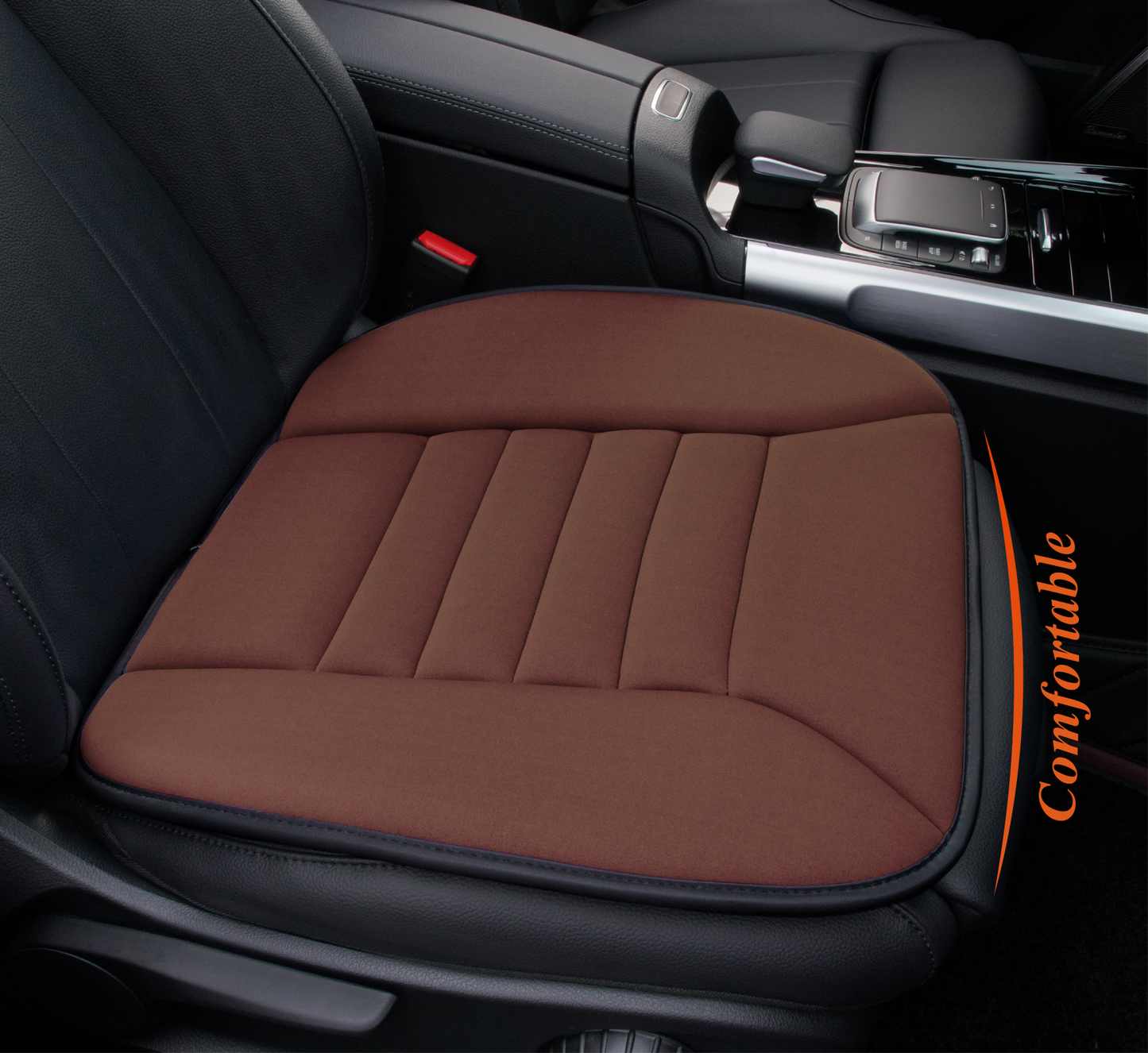 kingphenix Car Seat Cushion with 1.2inch Comfort Memory Foam, Seat Cushion for Car and Office Chair (Black)